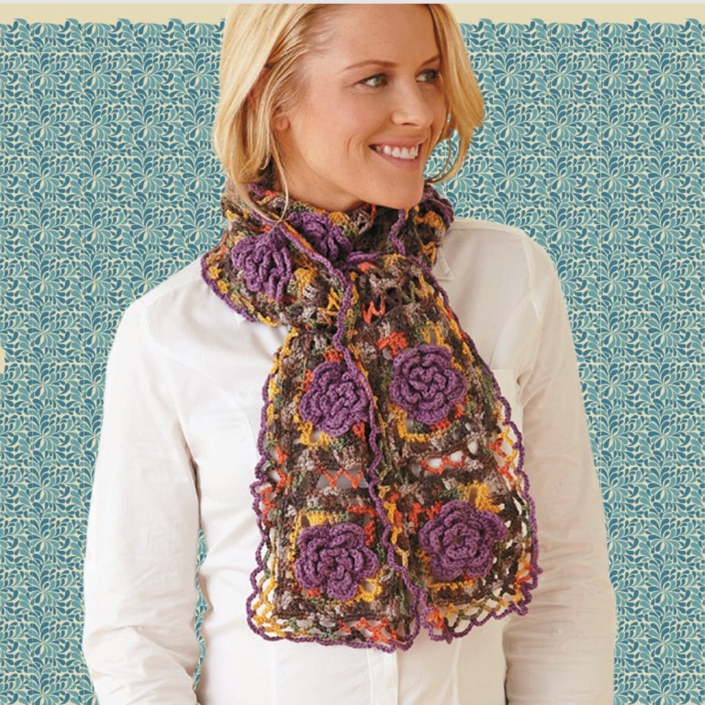 Granny Squares flowers - 50 crochet patterns, Crochet book
