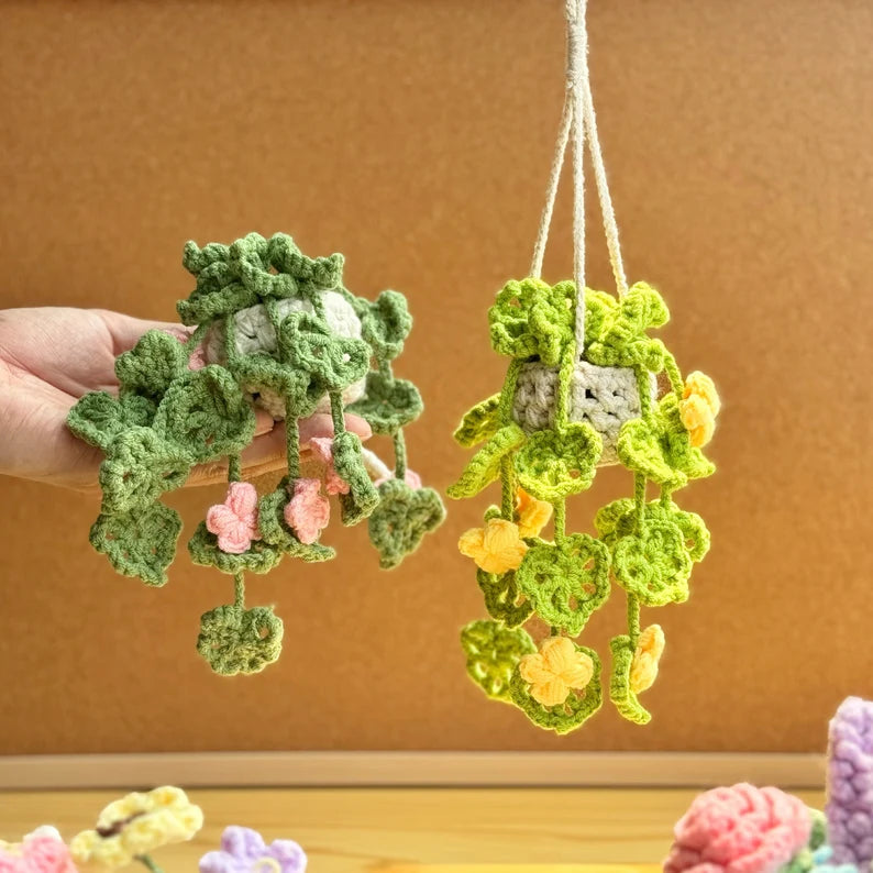 Plant crochet pattern, car hanging plant Crochet Pattern