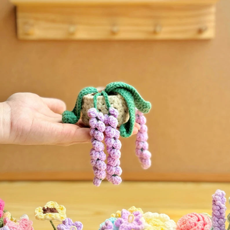 Plant crochet pattern, car hanging plant Crochet Pattern