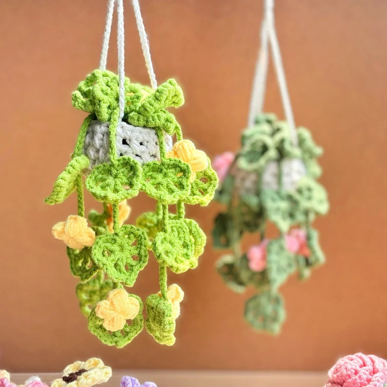 Plant crochet pattern, car hanging plant Crochet Pattern
