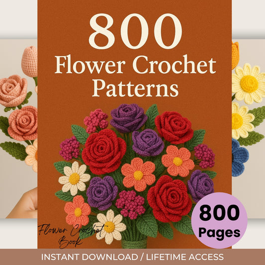 800 Flower Crochet Patterns Bundle
