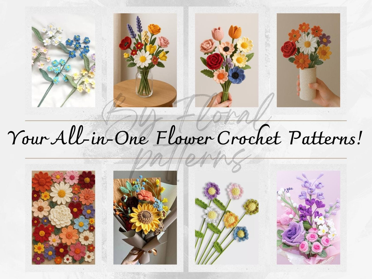 800 Flower Crochet Patterns Bundle