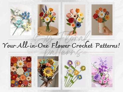 800 Flower Crochet Patterns Bundle