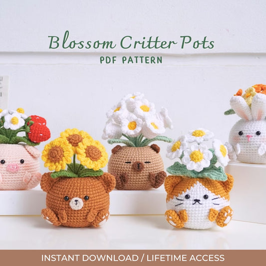 Critter Pots Crochet Patterns Bundle