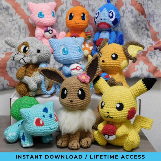 24 in 1 Pokemon Crochet Pattern PDF Bundle