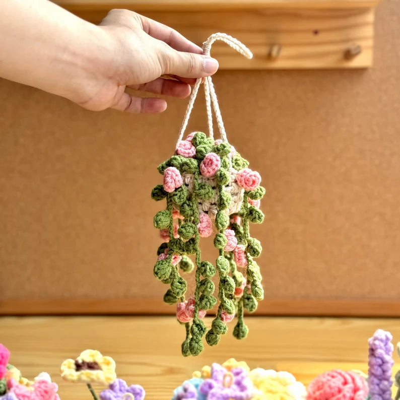 Plant crochet pattern, car hanging plant Crochet Pattern