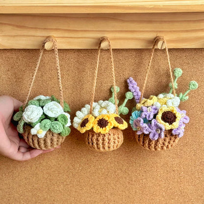 Plant crochet pattern, car hanging plant Crochet Pattern