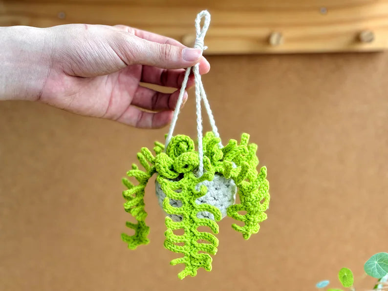 Plant crochet pattern, car hanging plant Crochet Pattern