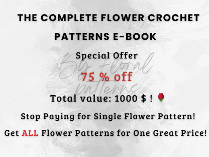 800 Flower Crochet Patterns Bundle