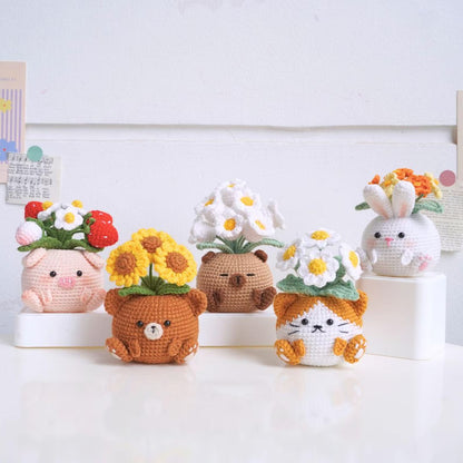 Critter Pots Crochet Patterns Bundle